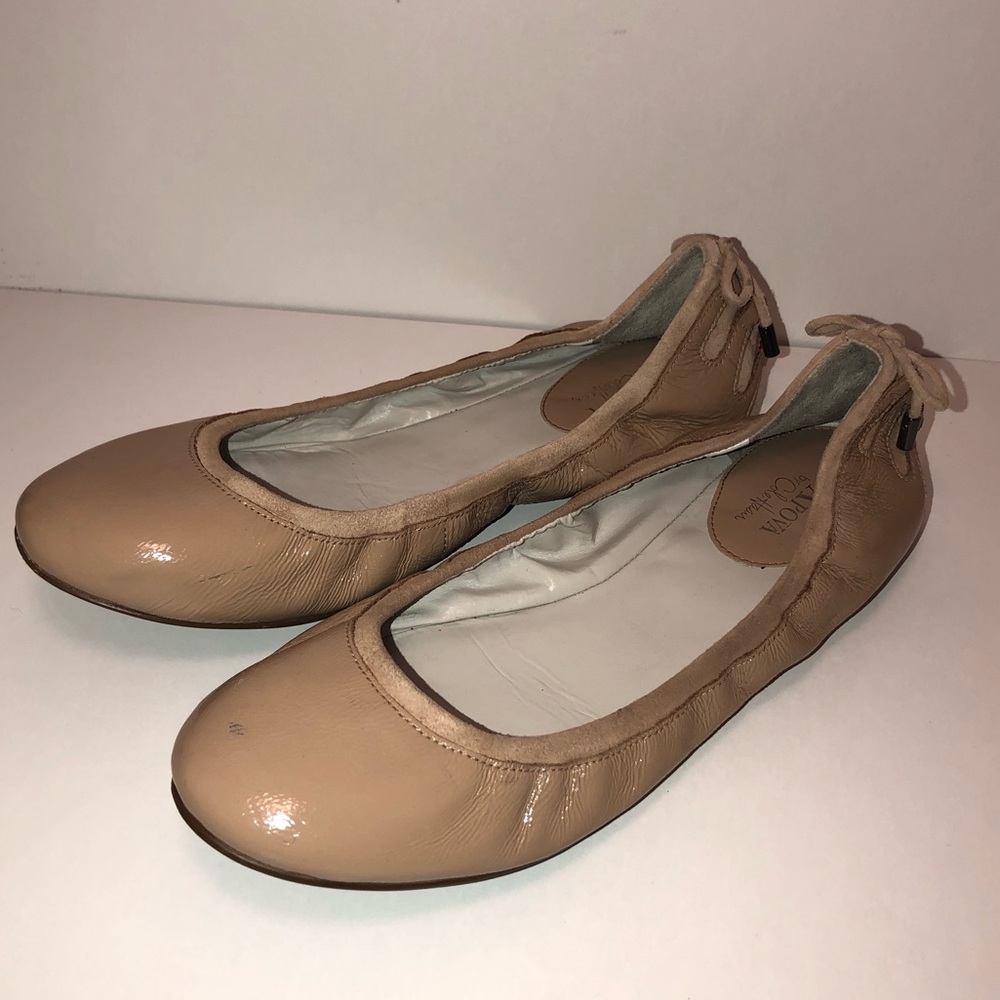 Womens Maria Pova Flats Tan Size 7.5 B Cole Haan
